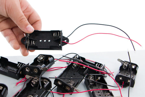 AA Double Battery Holder with Power Switch & Leads - TeacherGeek