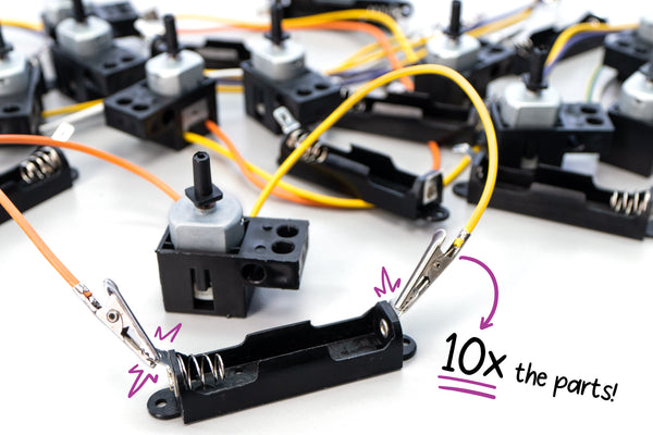 Small Motor w/Leads & Mount, Adapter Pin, AA Single Battery Holder