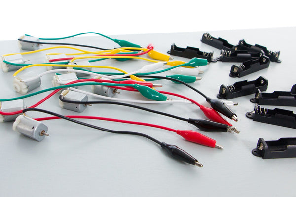 Motor, Battery Holder & Alligator Clip Leads - Power Your Projects
